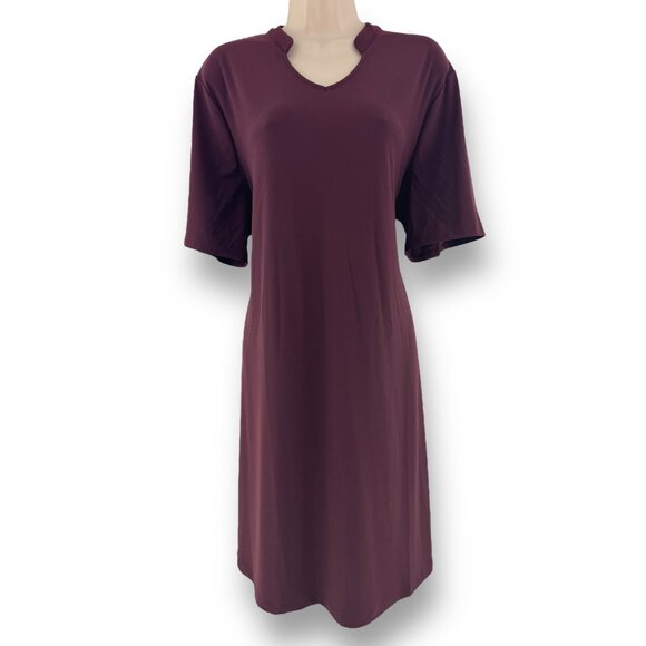 Chico's Size 3 = XL/16 ROYAL BORDEAUX ADELINE SHIFT DRESS *One inch snag in back - Picture 1 of 5